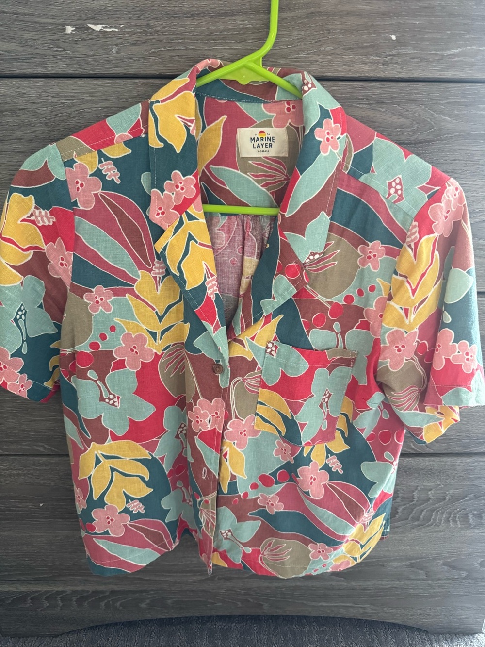Marine Layer Floral Resort Button Up Shirt XS